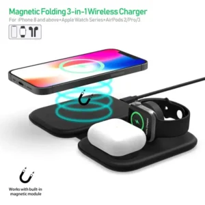 3 in 1 foldable magnetic wireless charger station for iphone 13. Experience the convenience of 24/7 shopping with hotep.ng, Nigeria's trusted e-commerce platform. Find everything from daily essentials to luxury items at competitive prices. Let us bring the market to your doorstep.