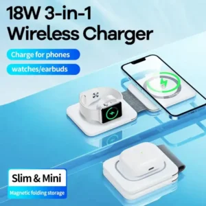 Remax 3 in 1 magnetic wireless charger 18w foldable fast charging. Elevate your shopping experience with hotep.ng, Nigeria's premier e-commerce destination. Browse through our extensive catalog of fashion, electronics, home goods, and more. Enjoy fast delivery and excellent customer service.