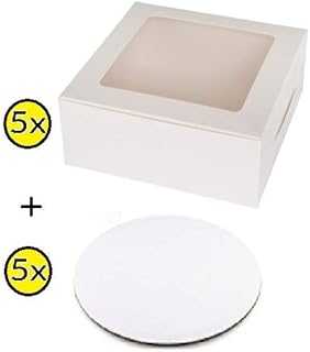 Bundles & Seasons Cake Box with Window and Round Tray for Cupcakes and Cookies, Restaurant and Bakery Boxes 12"L x 12"W x 5"H, White, 12" Silver Tray.. hotep.ng: Empowering Nigerian consumers with choice and convenience. We bring you a carefully selected array of products from trusted sellers and brands. Discover why we're the go-to online marketplace for discerning shoppers.