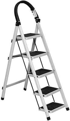 Iwanto 5 Step Aluminum Multifunctional Folding Ladder for Indoor and Outdoor Use with Non-Slip Steps.. hotep.ng is your trusted partner for all your shopping needs in Nigeria. We offer a diverse range of products, from fashion and beauty to home and tech. Experience the ease of finding everything you desire in one convenient online destination.