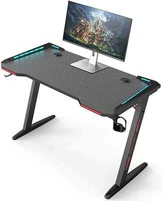 Rockwimi RGB LED Lighting 120cm Z-Shaped PC Gaming Table with Handle, Cup Holder and Headphone Hook (120x60x75cm, Black, Z).. hotep.ng brings the best of Nigerian commerce to your fingertips. Support local businesses while accessing global trends all in one place. Shop with confidence knowing that we prioritize quality and authenticity.