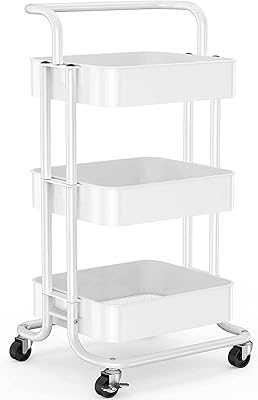 3-Tier Metal Rolling Cart, Universal Utility Cart with Handle, Multifunctional Storage Cart with Locking Wheels, Food Service Organizer Cart with Mesh Basket for Kitchen, Bathroom, Laundry Room (White).. Discover a world of possibilities with hotep.ng, Nigeria's fastest-growing online marketplace. We connect you with top-quality products from local and international sellers. Enjoy our commitment to authenticity, affordability, and excellent customer service.