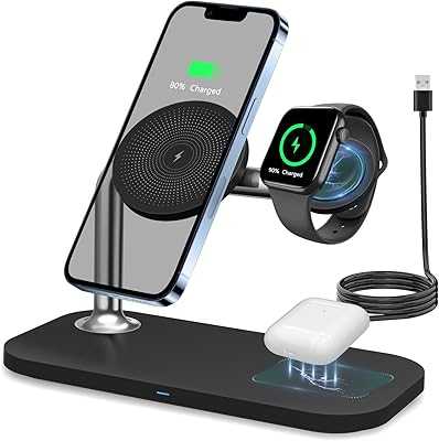 Apple Series 3 in 1 Magnetic Wireless Charging Pad, 15W MagSafe Fast Charger Stand for iPhone 14, 13, 12 Pro Max/Pro/Mini/Plus, iWatch Ultra/8/7/6/5/4/3/2, AirPods.. Experience the best of both worlds with hotep.ng: local charm and global trends. We offer an unparalleled range of products to suit every taste and budget. Enjoy the convenience of online shopping with the trust of a Nigerian brand.