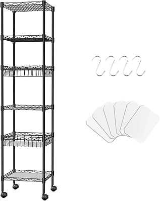 6-Tier Metal Shelving Unit, Isunen Freestanding Metal Shelves, Heavy Duty Adjustable Storage Racks with Baskets for Kitchen, Bathroom, Laundry Room.. Experience the future of Nigerian retail with hotep.ng. We bring you a carefully selected range of products to enhance your daily life. Enjoy our secure platform, competitive prices, and efficient delivery services across the country.