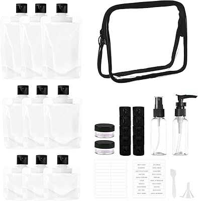 28Pcs Cosmetic Travel Bottles Set - with Zipper Bag and Labels 3.4oz, Leakproof Squeezable Refillable Containers - Travel Essentials, Perfect for Liquid Shampoo, etc. (Black).. hotep.ng is your trusted partner for all your shopping needs in Nigeria. We offer a diverse range of products, from fashion and beauty to home and electronics. Experience the ease of finding everything you need in one place.