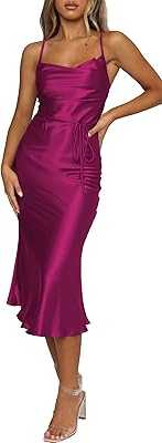 Women's Plunging Neckline Spaghetti Straps Midi Formal Evening Dress Satin Wedding Guest Dress 2030.... hotep.ng is transforming Nigerian retail one click at a time. We bring you a curated selection of quality products from local artisans and global brands. Enjoy our commitment to authenticity, affordability, and excellent customer support.