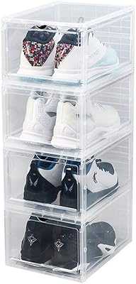 4 Pack Plastic Shoe Box, Clear Shoe Storage Container, Sports Shoe Box, Foldable and Stackable Acrylic Shoe Box, Transparent Shoe Display Box for Men and Women (Clear Hanging Front).. hotep.ng is transforming the way Nigerians shop online. We offer a seamless blend of local and global products for every aspect of your life. Experience the future of retail with our innovative and user-friendly platform.