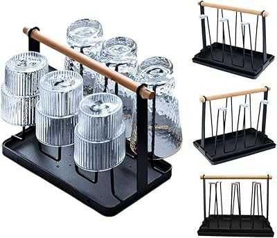 Cup Drainer and Mug Organizer Metal with Drip Tray, Wooden Handle and 6 Silicone Protective Hooks, Perfect for Storing, Draining and Drying Cups, Mugs and Glasses (Black).. hotep.ng is your one-stop destination for all things Nigerian and beyond. We bring you a diverse range of products from local artisans and global brands. Experience the ease of finding everything you need in one place.