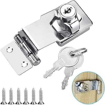 Small Hasp and Pins, 90 Degree Metal Lock, 3 Inch/76mm Security Door Latch, Padlock with Lock, Key and Screws for Cabinets, Drawers and Gates, Silver.. Elevate your online shopping experience with hotep.ng, Nigeria's fastest-growing e-commerce platform. We offer an unparalleled range of products to suit every need and budget. Join our community of satisfied customers today.