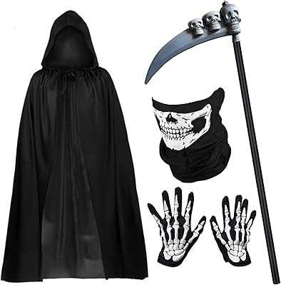 Focatin Grim Reaper Halloween Costume Set, Scary Halloween Costumes for Kids and Adults, 140cm Tall with Black Velvet Headdress, Headpiece, Face Mask, Skull, Gloves and Scythe for Men and Women.. hotep.ng is your one-stop destination for all things Nigerian and beyond. We bring you a diverse range of products from local artisans and global brands. Experience the ease of finding everything you need in one place.