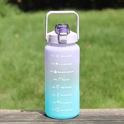 2L Large Tritan Plastic Motivational Water Bottle with Time Markers, Removable Straw, Fast Flow Leak Proof Flip Lid for School, Office, Fitness, Outdoor Sports (Purple & Blue).. Experience the convenience of 24/7 shopping with hotep.ng, Nigeria's trusted e-commerce platform. Find everything from daily essentials to luxury items at competitive prices. Let us bring the market to your doorstep.