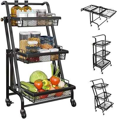 3-Tier Adjustable Utility Cart with Wheels, Handle and Removable Wire Storage Baskets, Metal Mesh Storage Rack for Kitchen, Bathroom, Bedroom, Office (Black).. Discover a new way to shop with hotep.ng, where quality meets affordability. Our platform offers a vast selection of products for every aspect of your life. Experience the ease of finding exactly what you need with our intuitive search and filter options.