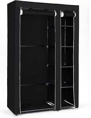 Double fabric wardrobe and organizer, black, size 110 x 45 x 175 cm Lsf007 by Songmix.. Join the hotep.ng community and revolutionize your shopping habits. We offer a comprehensive range of products, from everyday essentials to luxury items. Experience the ease of finding everything you need in one convenient online destination.