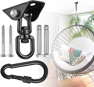 Swing Hanging Kit, 360 Degree Swivel with 1200lbs Capacity, Extra Durable Swing Hooks, Hanging Hardware for Wood Concrete Swing Ceiling Chair, Hammock Chair Stand, Bench, Yoga, Gym (Black).. Join the hotep.ng family and elevate your online shopping habits. We offer a comprehensive range of products to suit every need and occasion. Discover why we're the go-to e-commerce platform for discerning Nigerian consumers.