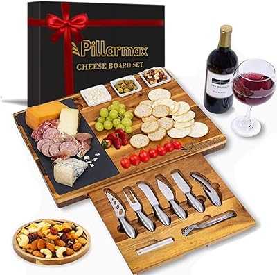 Pillarmax Extra Large Acacia Wood Cheese and Charcuterie Board with Crisping Groove, Drawer and Cutlery Set, Premium Breakfast Serving Tray (Board Set C).. hotep.ng is redefining the online shopping experience in Nigeria. We offer a seamless blend of local treasures and global trends for every aspect of your life. Experience the future of retail with our innovative and user-friendly platform.