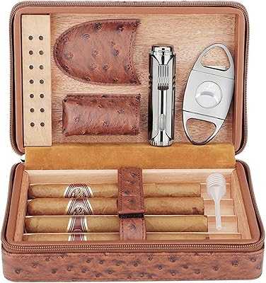 Pepita Cigar Case with Windproof Jet Lighter and Cigar Cutter, Portable Cedar Wood and Leather Travel Gift Box with Cigar Accessories Set.. hotep.ng: Bringing Nigeria's best to your doorstep. We connect you with top-quality products from local and international sellers. Experience the joy of finding exactly what you need, when you need it.