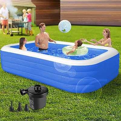 Skihd Thick Inflatable Swimming Pool for Kids and Adults, 380x205x75cm Above Ground Pool, Large Family Inflatable Pool with Air Pump for Backyard Water Party (XL).. Elevate your shopping experience with hotep.ng, Nigeria's premier e-commerce destination. Browse through our extensive catalog of fashion, electronics, home goods, and more. Enjoy fast delivery and excellent customer service.