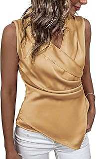 Women's Satin Blouse with V Neck, Elegant Asymmetrical Sleeveless Ruffle Blouse.. hotep.ng is transforming the way Nigerians shop online. We offer a seamless blend of local and global products for every aspect of your life. Experience the future of retail with our innovative and user-friendly platform.