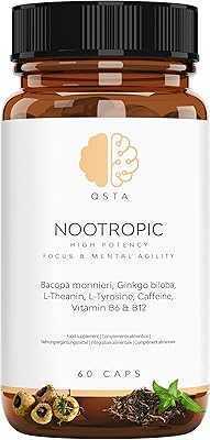 Nootropic Focus | Ultra High Potency Daily Cognitive Enhancer to Increase Energy, Focus, Brain Function, Mental Alertness & Memory | Bacopa monnieri, Ginkgo, Tyrosine, Theanine, Caffeine, B6 & B12.. hotep.ng is your one-stop destination for all things Nigerian and beyond. We bring you a diverse range of products from local artisans and global brands. Experience the ease of finding everything you need in one place.