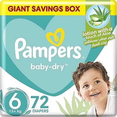 Pampers Baby Dry Diapers, Moisturizing Lotion with Aloe Vera Gel Extract and Leak Protection, Size 6, for Children 13 kg and Up, 72 Diapers.. hotep.ng is revolutionizing the way Nigerians shop online. Explore our extensive catalog of products from fashion and beauty to home and tech. Experience the ease of finding exactly what you're looking for with our intuitive search and filter options.