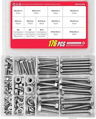 176Pcs M6 M8 M10 Heavy Duty Bolts and Nuts Assortment Kit, 304 Stainless Steel, Including 16 Most Common Sizes, Stainless Steel Hex Head Bolt with Nut and Flat Spring Washer.. hotep.ng: Where Nigerian shoppers come first. We offer an extensive range of products to suit every taste and budget. Experience the convenience of 24/7 shopping with our reliable and efficient e-commerce platform.