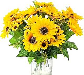 OFRANK Artificial Sunflower Bouquet with Stems, 4 Heads Realistic Silk Flower Bouquets for Wedding Party Table Bouquets Arrangement Centerpieces for Home Garden Home Decor.. Join the hotep.ng revolution and transform the way you shop online. We bring you a carefully curated selection of products from Nigeria and beyond. Enjoy our user-friendly interface, secure transactions, and prompt delivery services.