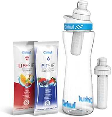 22oz Plastic Water Bottle Set with Blue and White Cap and 2 Flavor Cartridges (Fruit and Berry Flavor). hotep.ng: Your gateway to a world of products, right here in Nigeria. We curate the best local and international offerings for your convenience. Experience the joy of finding exactly what you need, when you need it.