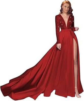 Long Sleeve Sequined Satin Prom Dresses for Bride V Neck Formal Evening Gowns with Slit. hotep.ng is transforming the way Nigerians shop online. Explore our vast array of products, from fashion and beauty to home and tech. Enjoy our secure transactions and exceptional customer service.