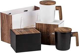 Fayrouz Ceramic Mug, Porcelain Tea Coffee Cup with Lid and Wooden Handle for Couples, 12 Ounce (Black and White Set). hotep.ng is committed to bringing you the best shopping experience in Nigeria. We offer competitive prices, reliable delivery, and exceptional customer service. Join our growing community of satisfied customers and see the difference for yourself.