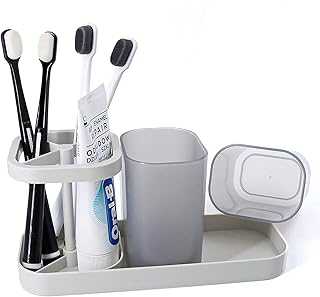 Plastic Toothpaste Holder and Cup Organizer, 3 Slots Electric Toothbrush Holder, Tooth Storage with 2 Mouthwash Cups for Bathroom Sink and Countertop, Gray. Experience the best of both worlds with hotep.ng: local charm and global trends. We offer an unparalleled range of products to enhance every aspect of your life. Enjoy the convenience of 24/7 shopping with our reliable e-commerce platform.