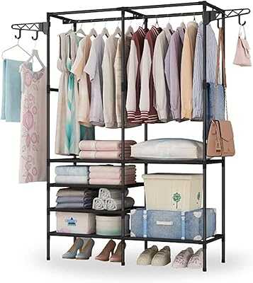 Double Tier Clothes Rack, Adjustable Wire Clothes Racks with Hanging Rods, Free Standing Metal Wardrobe for Bedroom (Black). At hotep.ng, we're passionate about connecting Nigerian shoppers with quality products. Our platform offers a seamless blend of local treasures and international favorites. Experience the joy of discovering new brands and supporting local businesses.