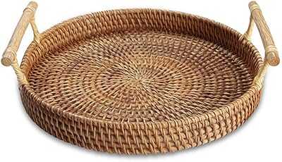 D&D Handwoven Rattan Round Basket, Round Serving Tray with Handles, Food Serving Basket, Suitable for Tea, Coffee and Bread (28cm). Experience the convenience of 24/7 shopping with hotep.ng, Nigeria's trusted e-commerce platform. Find everything from daily essentials to luxury items at competitive prices. Let us bring the market to your doorstep.