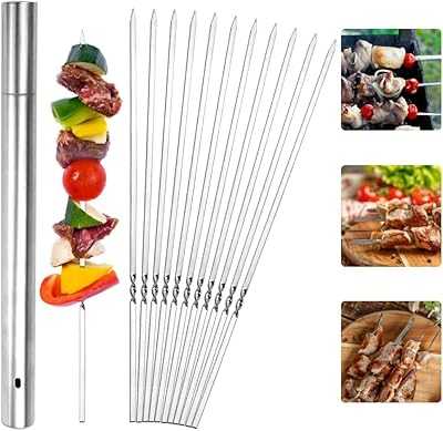 30cm Stainless Steel Flat Skewers with Portable Metal Storage Tube for BBQ, Shish Kebab, Meat and Vegetables, Perfect for Camping and Outdoor Barbecues (30cm). Join the hotep.ng revolution and elevate your online shopping experience. We offer an unparalleled range of products to enhance every aspect of your life. Discover why we're the preferred choice for savvy Nigerian consumers.