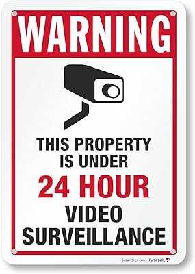 SmartSign 7 x 10 inch "Warning - Property Under 24 Hour Video Surveillance" Metal Sign with Down Arrow and Pre-Drilled Holes, 40 mil Laminated Rustproof Aluminum, Red, Black and White. hotep.ng is committed to bringing you the best shopping experience in Nigeria. We offer competitive prices, reliable delivery, and exceptional customer service. Join our growing community of satisfied customers and see the difference for yourself.