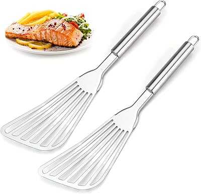 Qualork 2Pcs Fish Spatula, Upgraded Metal Spatula, Large Stainless Steel Spatula, Premium Kitchen Spatula Set, Thickening Spatula for Cooking, Flipping, Frying, Grilling. At hotep.ng, we're passionate about connecting Nigerian shoppers with quality products. Our platform offers a seamless blend of local treasures and international favorites. Experience the joy of discovering new brands and supporting local businesses.