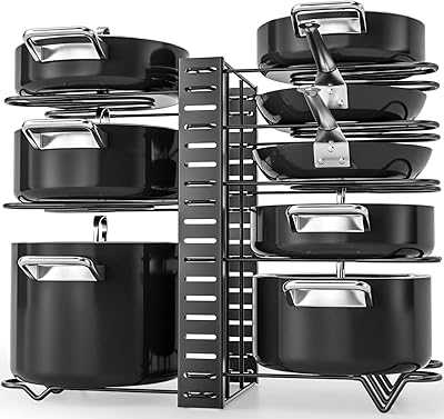 Pot and Pan Organizer, 8 Layer Pot Rack, Adjustable Pot Holder, Utensil Organizer for Kitchen Organization and Storage.. Experience the convenience of 24/7 shopping with hotep.ng, Nigeria's trusted e-commerce platform. Find everything from daily essentials to luxury items at competitive prices. Let us bring the market to your doorstep.