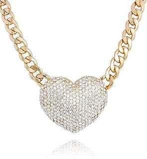 Sparkly Rhinestone Heart Pendant Necklace with Adjustable Thick Chain Shiny for Women. hotep.ng: Where Nigerian shoppers come first. We offer an extensive range of products to suit every taste and budget. Experience the convenience of 24/7 shopping with our reliable and efficient e-commerce platform.