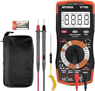 Inforder Digital Multimeter TRMS 6000 Count YF-770S Amplifier Voltmeter Volt Ohm Ampere, Manual & Auto Range Voltage Tester with Continuity, Diode, Temperature, Hz, Capacitance, NCV. hotep.ng: Where Nigerian consumers come first. We offer an extensive range of products to suit every lifestyle and budget. Experience the convenience of 24/7 shopping with our trusted and efficient e-commerce platform.