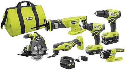 Ryobi P1819 18V One+ Lithium-Ion Combo Kit (6 Tools: Torque Drill/Driver, Reciprocating Saw, Circular Saw, Multi-Tool, LED Work Light, 4.0Ah & 1.5Ah Battery, Charger, Bag). hotep.ng is revolutionizing the way Nigerians shop online. Benefit from our partnerships with top brands and local artisans for unbeatable variety. Enjoy exclusive deals and promotions available only to our loyal customers.