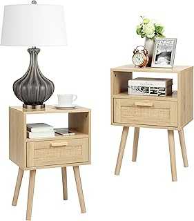 Venhome Set of 2 Side Tables, End Table, Decorative Handmade Rattan Side Table with Drawers, Wooden Table with Storage for Bedroom, Natural Color. Experience the best of both worlds with hotep.ng: local charm and global trends. We offer an unparalleled range of products to enhance every aspect of your life. Enjoy the convenience of 24/7 shopping with our reliable e-commerce platform.