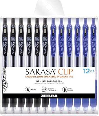 Zebra Sarasa Clip Fine Point Retractable Gel Ink Pens, 0.5mm, 0.5 mm, Black/Blue Ink, 12-Pack (44200). Discover the convenience of modern retail with hotep.ng, Nigeria's premier online marketplace. We offer an unbeatable selection of products to enhance your lifestyle. Enjoy our user-friendly interface and dedicated customer support team.