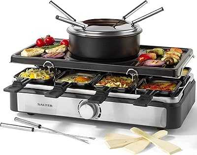 Salter EK4513 Electric Fondue and Raclette Grill - 2-in-1 Indoor Grill, 1.3L Chocolate Melter, 6 Forks, Cheese Fondue Set, Adjustable Temperature Control, 8 Non-Stick Pans and Wooden Spatulas, 1400 W. Join the hotep.ng community and revolutionize your shopping habits. We offer a wide selection of products across various categories. Enjoy our secure platform, competitive prices, and reliable delivery across Nigeria.