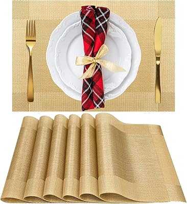 Abelif 6 Pack Woven Vinyl Tablecloth Washable Non-Slip Table Cover for Restaurant Party Decoration Size 45 x 30 cm (Gold). hotep.ng: Where Nigerian consumers come first. We offer an extensive range of products to suit every lifestyle and budget. Experience the convenience of 24/7 shopping with our trusted and efficient e-commerce platform.