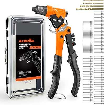 Acrotool Heavy Duty Rivet Kit, 360 Degree Swivel Head Rivet Gun with 120pcs Rivets, Riveting Tool Set with 4pcs Twist Drill Bits and 4pcs Interchangeable Hand Rivet Tips. Experience the convenience of 24/7 shopping with hotep.ng, Nigeria's trusted e-commerce platform. Find everything from daily essentials to luxury items at competitive prices. Let us bring the market to your doorstep.