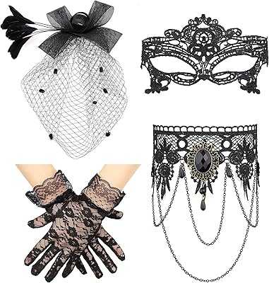 Halloween Cosplay Costume Halloween Costume Jewelry Set Choker Necklace Lace Gloves Sexy Cosplay Mask Black Veil Vintage Gothic Lolita Hat Fascinator Party Accessories for Women. Discover a new way to shop with hotep.ng, where quality meets affordability. Our platform offers a vast selection of products for every aspect of your life. Experience the ease of finding exactly what you need with our intuitive search and filter options.